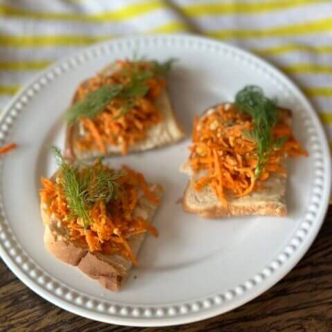 carrot, walnut appetizer sandwiches
